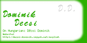 dominik decsi business card