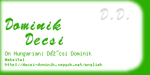 dominik decsi business card